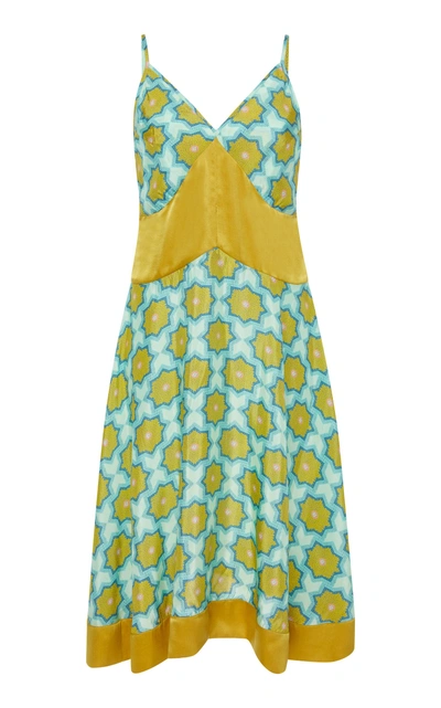 Verandah Chemise Panel Slip Dress In Print