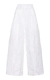 Marina Moscone Pleated Fringe Trouser In White