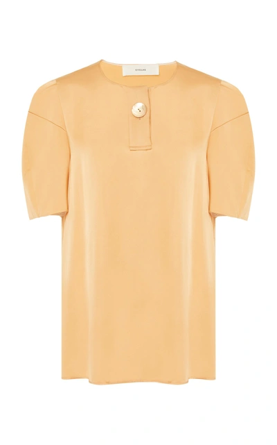 Cyclas Short Sleeve Button Blouse In Orange