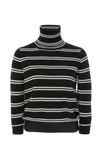 Madeleine Thompson Sesto Striped Cashmere Sweater In Black