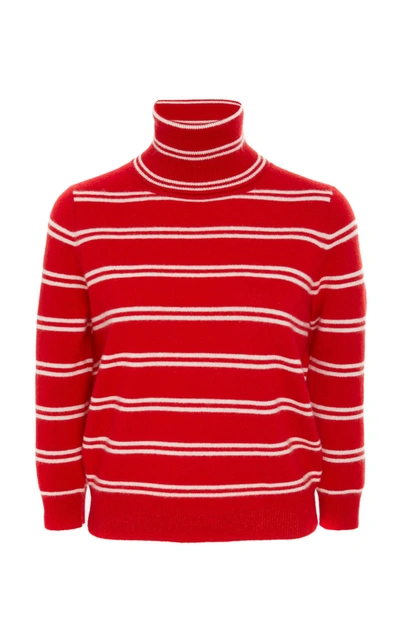 Madeleine Thompson Sesto Striped Cashmere Sweater In Red