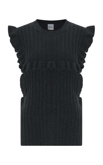 Madeleine Thompson Novara Short Sleeve Cashmere Sweater In Black