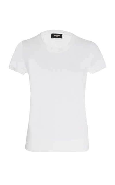 Paule Ka Crewneck Cotton T-shirt In White