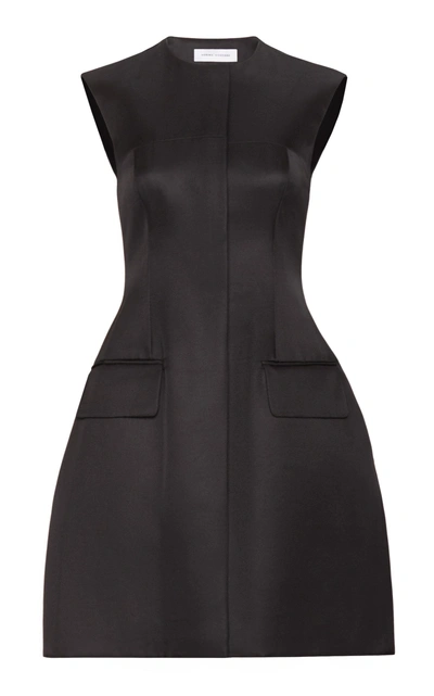 Marina Moscone Sleeveless Wool Silk Bustier Gilet In Black