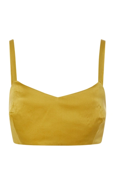 Verandah Am To Pm Silk Charmeuse Bustier In Yellow