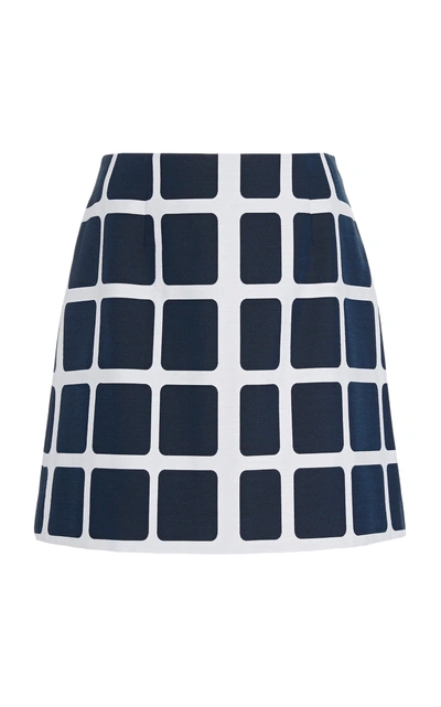 Paule Ka Mosaic Check Cotton-blend Skirt In Print
