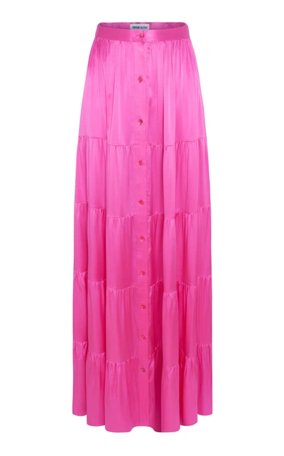 Adriana Iglesias Tucson Silk Maxi Skirt In Pink