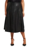 Estelle Ashdown Faux Leather A-line Skirt In Black