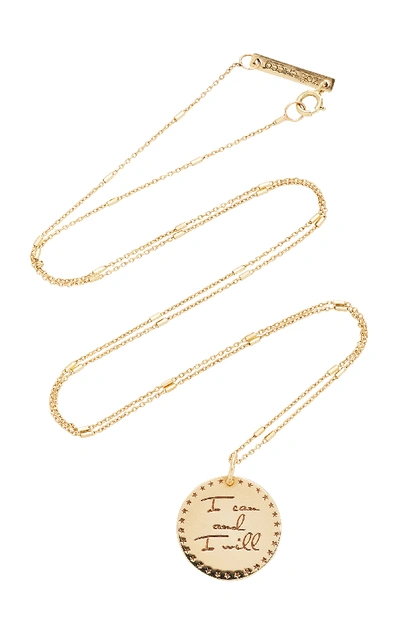 Zoë Chicco Women's Mantra 14k Gold Engraved Circle Pendant Necklace