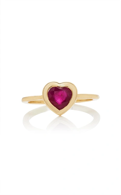 The Last Line Ruby Heart Ring In Pink