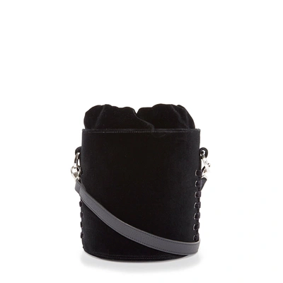 Meli Melo Santina Mini Bucket Bag Black Velvet