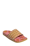 Adidas Originals Adilette Comfort Slide Sandal In Pink/gold/gold