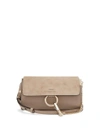 Chloé - Faye Mini Leather And Suede Cross Body Wallet Bag - Womens - Grey