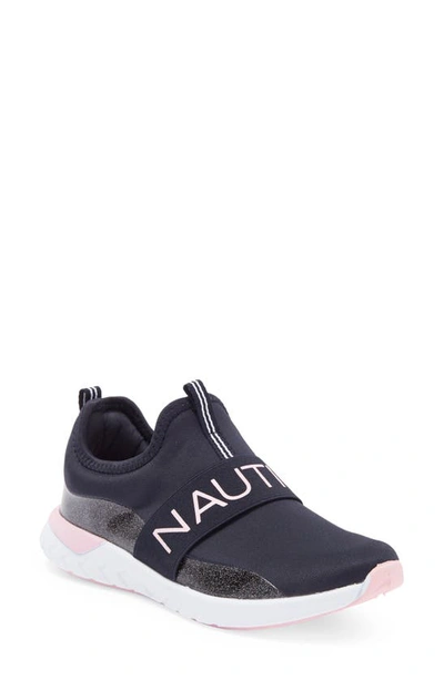 Nautica Kids' Tuva Slip-on Sneaker In Navy Iridescent Pink