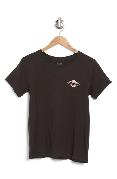 Billabong Heritage Arc Cotton Graphic T-shirt In Off Black