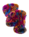 Adrienne Landau Rabbit Fur Fingerless Gloves In Bright Multi