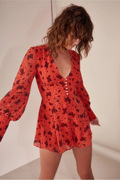 C/meo Collective Sweet Thing Playsuit In Chilli Rose