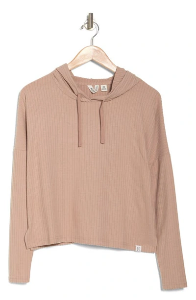 Roxy Hang Five Hoodie In Warm Taupe