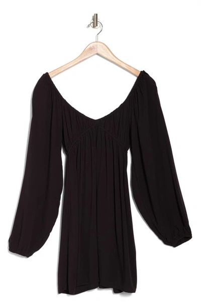 Roxy Sweetest Shores Long Sleeve Dress In Anthracite