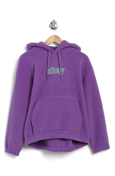 Obey Harper High Pile Fleece Hoodie In Passion Flower