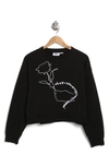 Obey Aubrey Embroidered Crewneck Pullover In Black