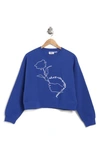 Obey Aubrey Embroidered Crewneck Pullover In Surf Blue