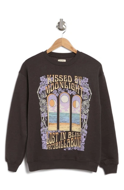 Billabong Kissed By Moonlight Cotton Blend Graphic Sweatshirt In Off Black