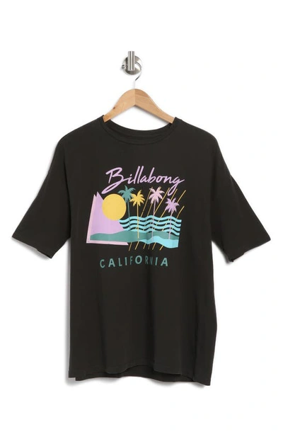 Billabong Beach '80s Cotton Graphic T-shirt In Off Black