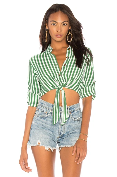 Faithfull The Brand Beau Rivage Top In Green Zeus Stripe