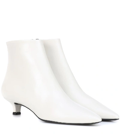 The Row Coco Point-toe Leather Ankle Boots In White