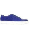 Lanvin Suede & Leather Low-top Sneakers In Bluette