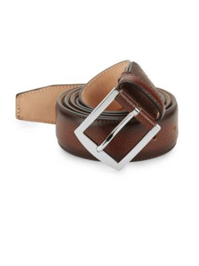 Sutor Mantellassi Carter Adjustable Leather Belt In Red Brown