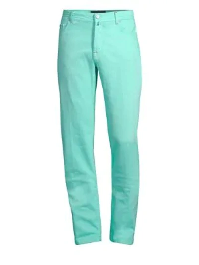 Kiton Slim-fit Stretch Jeans In Seafoam