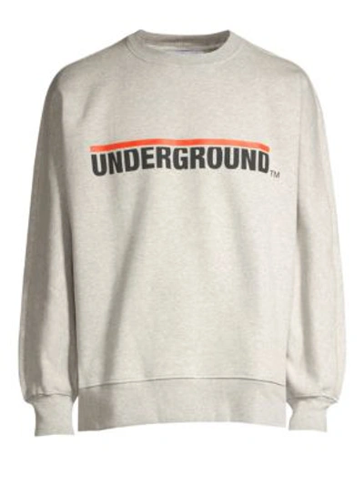 Etudes Studio Underground Logo Crew Sweater In Heather Grey