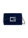 Gucci Small Broadway Velvet Crossbody Bag In Blue