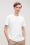 Cos Regular-fit Brushed Cotton T-shirt In White