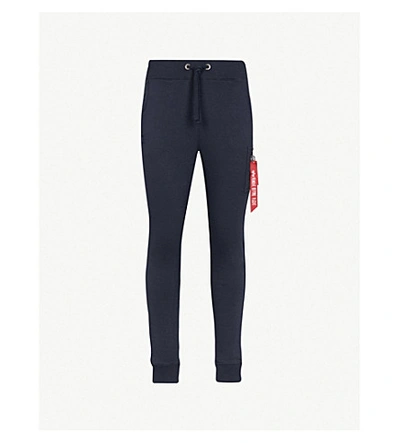 Alpha Industries Skinny Cotton-jersey Jogging Bottoms In Repl. Blue