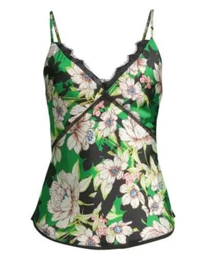 Le Superbe Gardenias Nights Printed Lace-up Cami In Multi