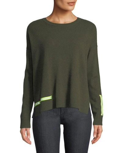 Lisa Todd Love Cashmere Sweater W/ Reflector Trim In Kale