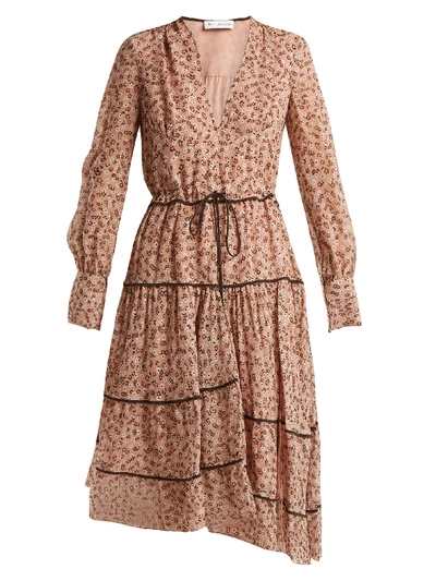 Altuzarra Isabel Floral-print Silk-blend Midi Dress In Beige