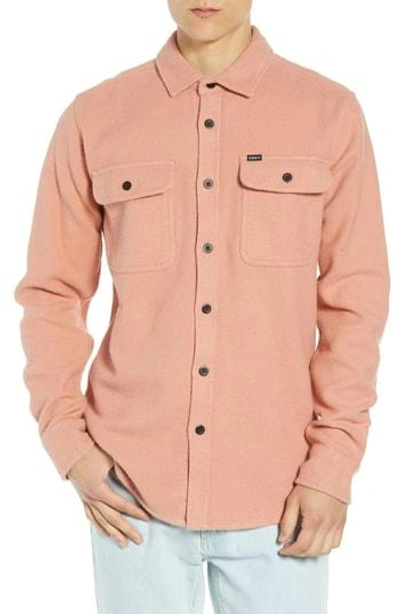 Obey Outpost Flannel Shirt Jacket In Rose