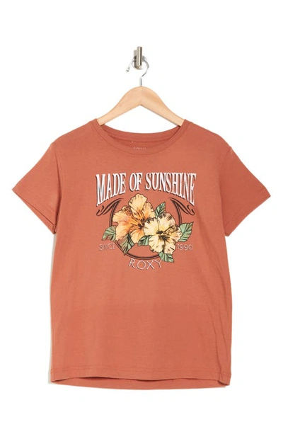 Roxy Made Of Sunshine Cotton Graphic T-shirt In Cedar Wood
