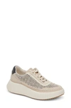 Dolce Vita Dolen Platform Sneaker In Black/ Natural Raffia