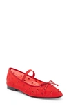 Jeffrey Campbell Releve Crystal Embellished Mary Jane Flat In Red