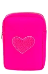 Bloc Bags Mini Heart Cosmetics Bag In Hot Pink/ Hot Pink
