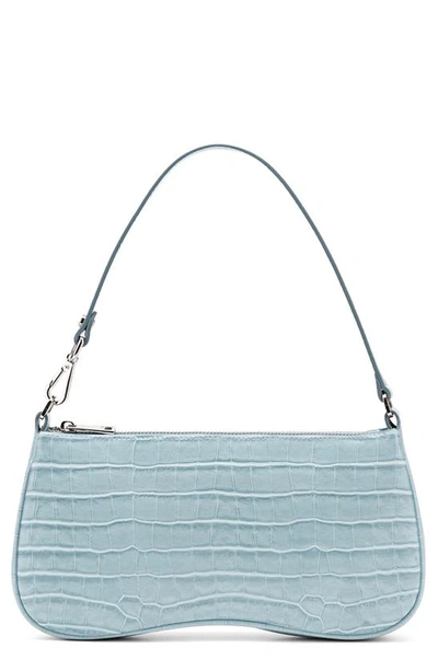 Jw Pei Eva Croc Embossed Faux Leather Convertible Shoulder Bag In Ice Croc