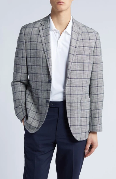 Nordstrom Classico Windowpane Check Stretch Sport Coat In Navy Taupe Scatola Pane
