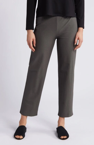 Eileen Fisher Straight Leg Ankle Trousers In Grove