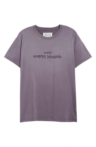 Maison Margiela Reverse Logo Cotton Jersey T-shirt In Púrpura