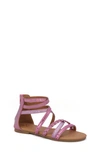 Yoki Kids' Chantal Metallic Gladiator Sandal In Pink